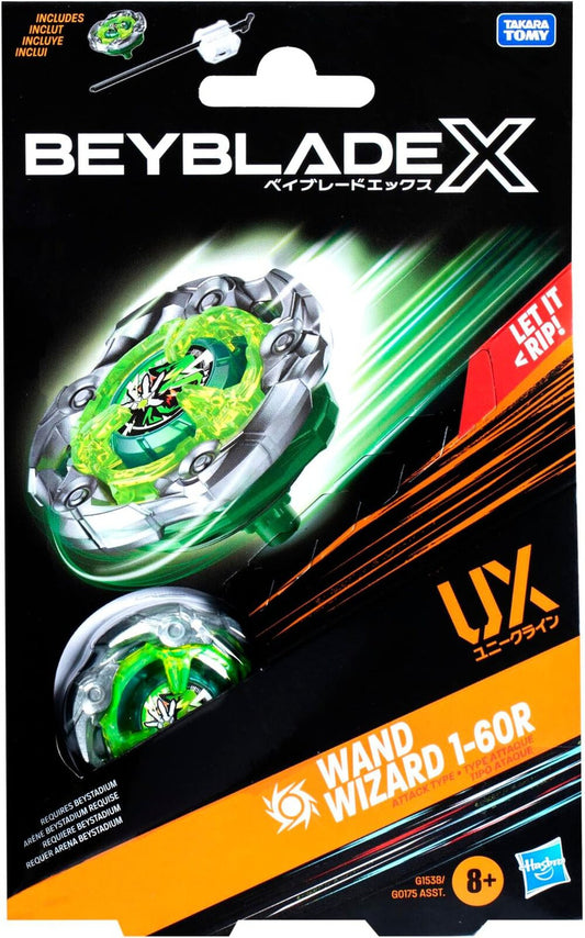 HASBRO Beyblade X Wand Wizard 1-60R & Shelter Drake 7-80GP Starter Bundle