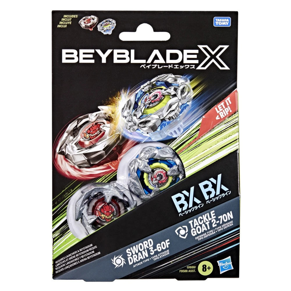 HASBRO Tackle Goat & Sword Dran Beyblade X Dual Pack G1688 – Mall