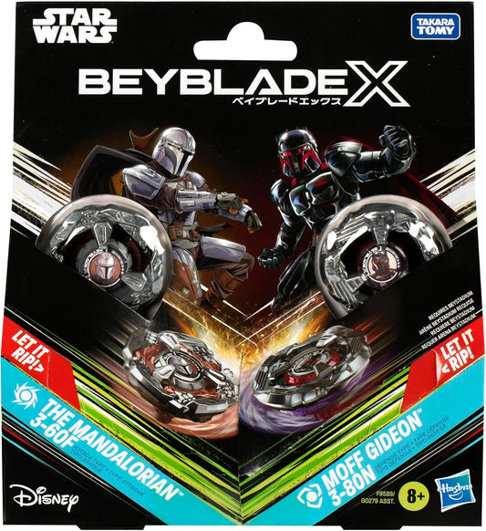 HASBRO Beyblade X and Star Wars Collab The Mandalorian 3-60F vs. Moff Gideon 3-80N