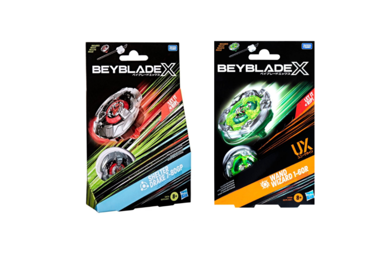 HASBRO Beyblade X Wizard Rod 1-60R & Shelter Drake 7-80GP Starter