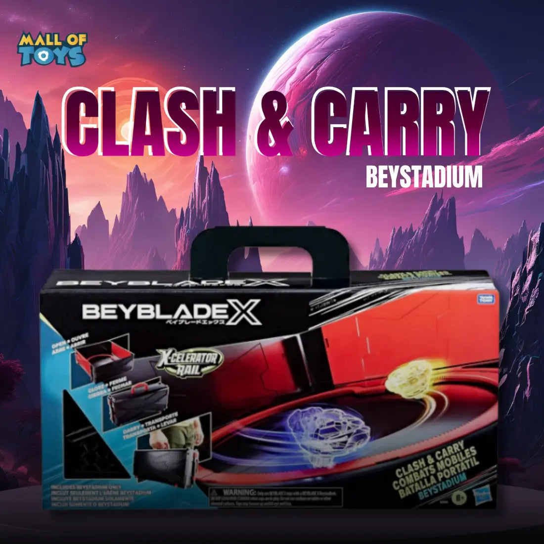 Hasbro Beyblade X Clash & Carry Beystadium:  Portable Arena for High-Speed Battles