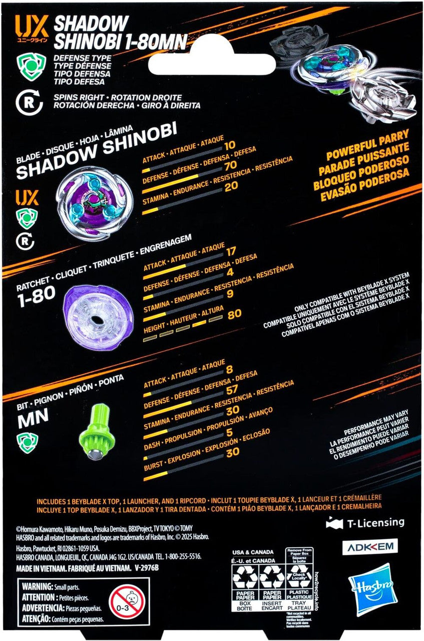 HASBRO Shinobi Shadow 1-80MN Beyblade X Starter – Mall Of Toys