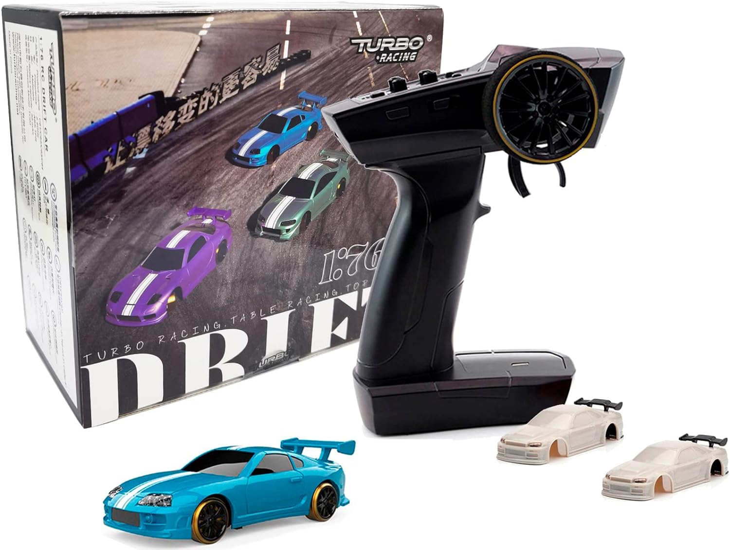 Turbo Racing 1:76 Mini Drift RC Car (Blue Sports) – Mall Of Toys
