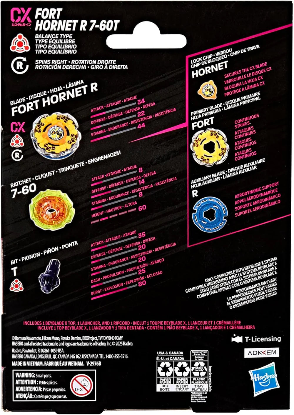 Hasbro Beyblade X Fort Hornet R 7-60T CX Starter Pack Set – Mall