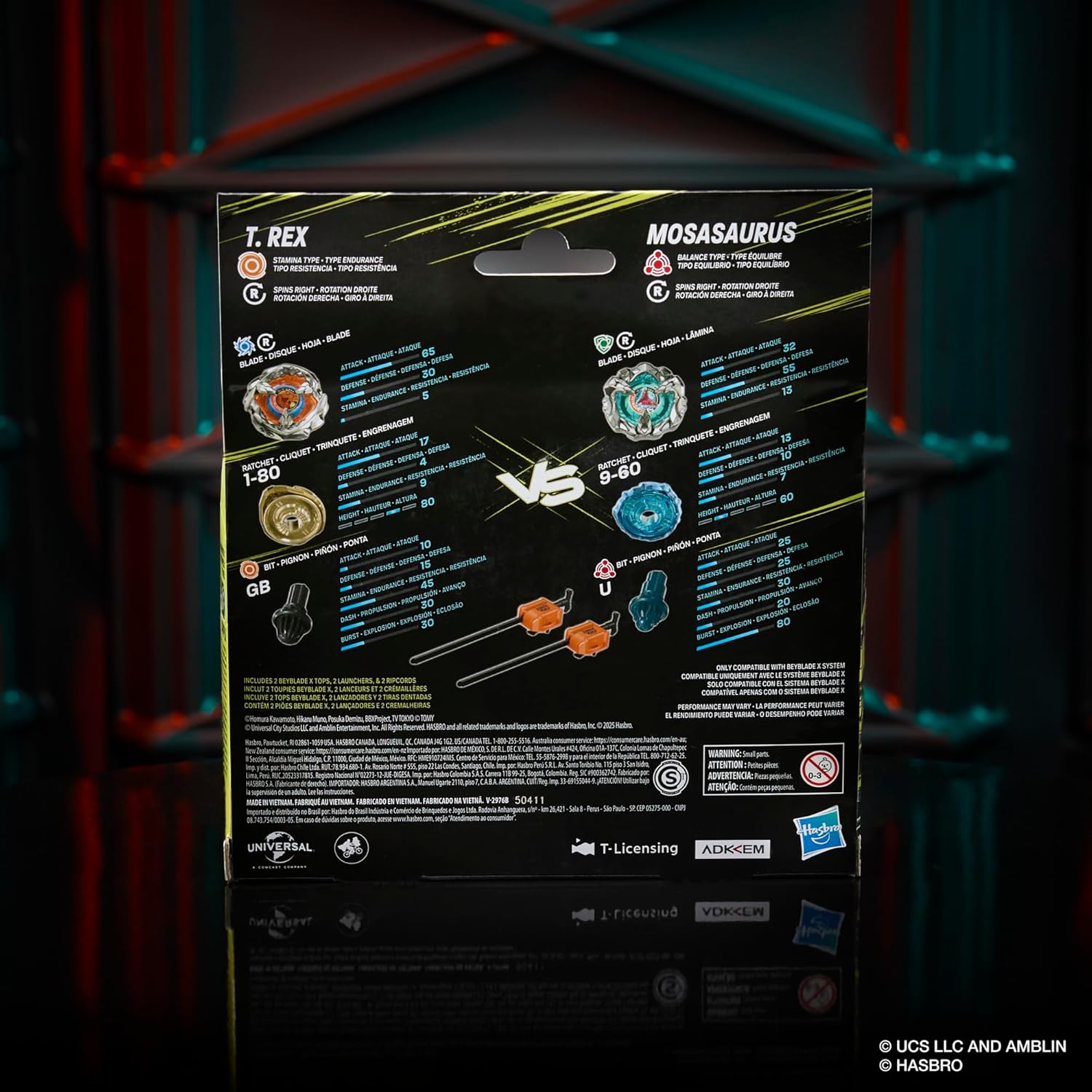 オラクルマスターセット Beyblade X Jurassic World T. Rex vs. Mosasaurus Battling Top Set