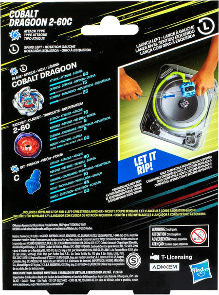 HASBRO Cobalt Dragoon 2-60C Beyblade X Starter BX-34