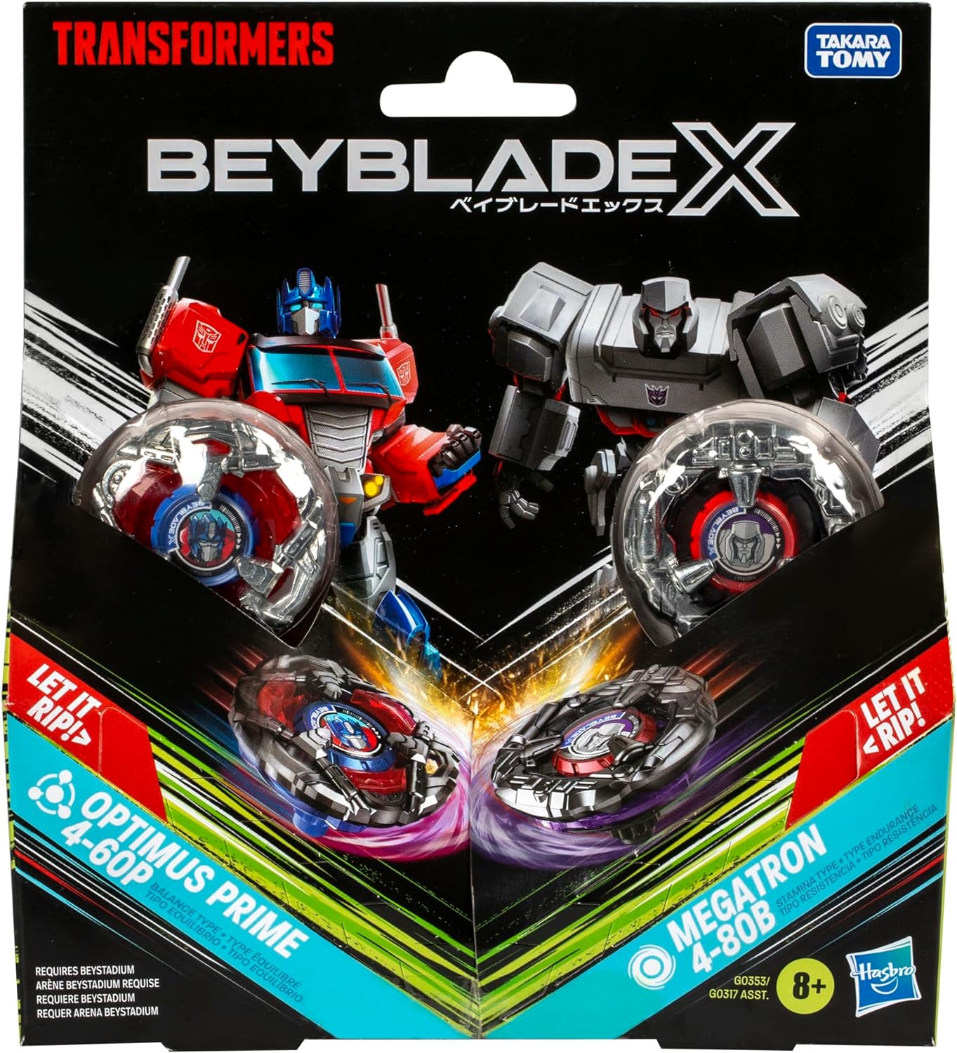 Beyblade X Transformers Collab Optimus Prime 4-60P vs. StarScream Multipack Set