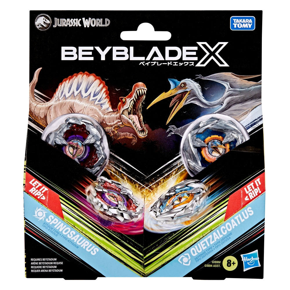 Hasbro Beyblade X Jurassic World 2-Pack: Spinosaurus Quetzalcoatlus