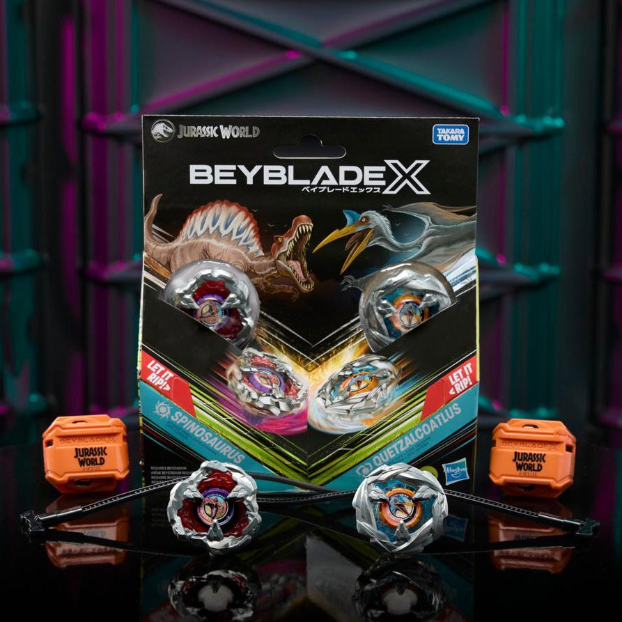 Hasbro Beyblade X Jurassic World 2-Pack: Spinosaurus Quetzalcoatlus