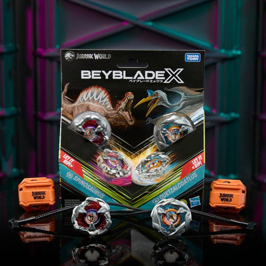 Hasbro Beyblade X Jurassic World 2-Pack: Spinosaurus Quetzalcoatlus