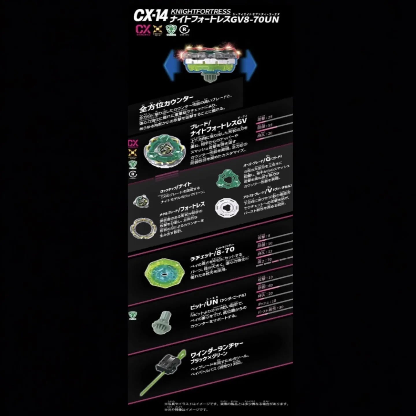 CX-14beyblade specifications 