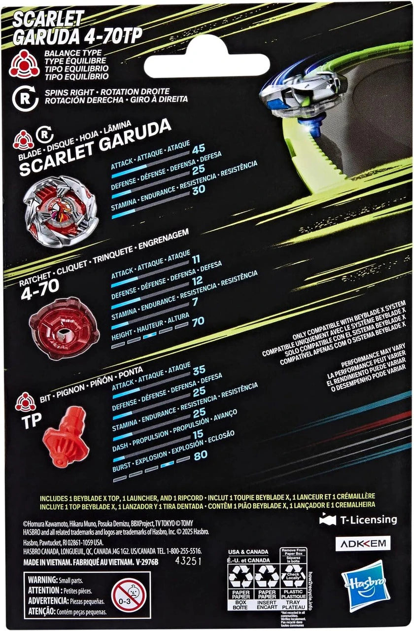 Hasbro Beyblade X BX-38 Crimson Scarlet Garuda 4-70TP – Mall Of Toys