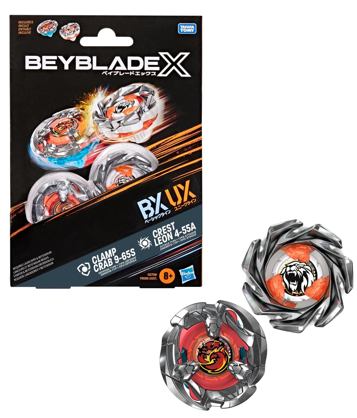 [Pre-Order] Hasbro Beyblade X Clamp Crab 9-65S & Crest Leon 4-55A