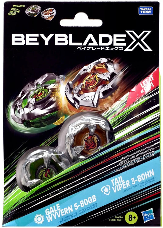 Hasbro Beyblade X GALE WYVERN 5-80GB  and tail viper 3-80HN 
