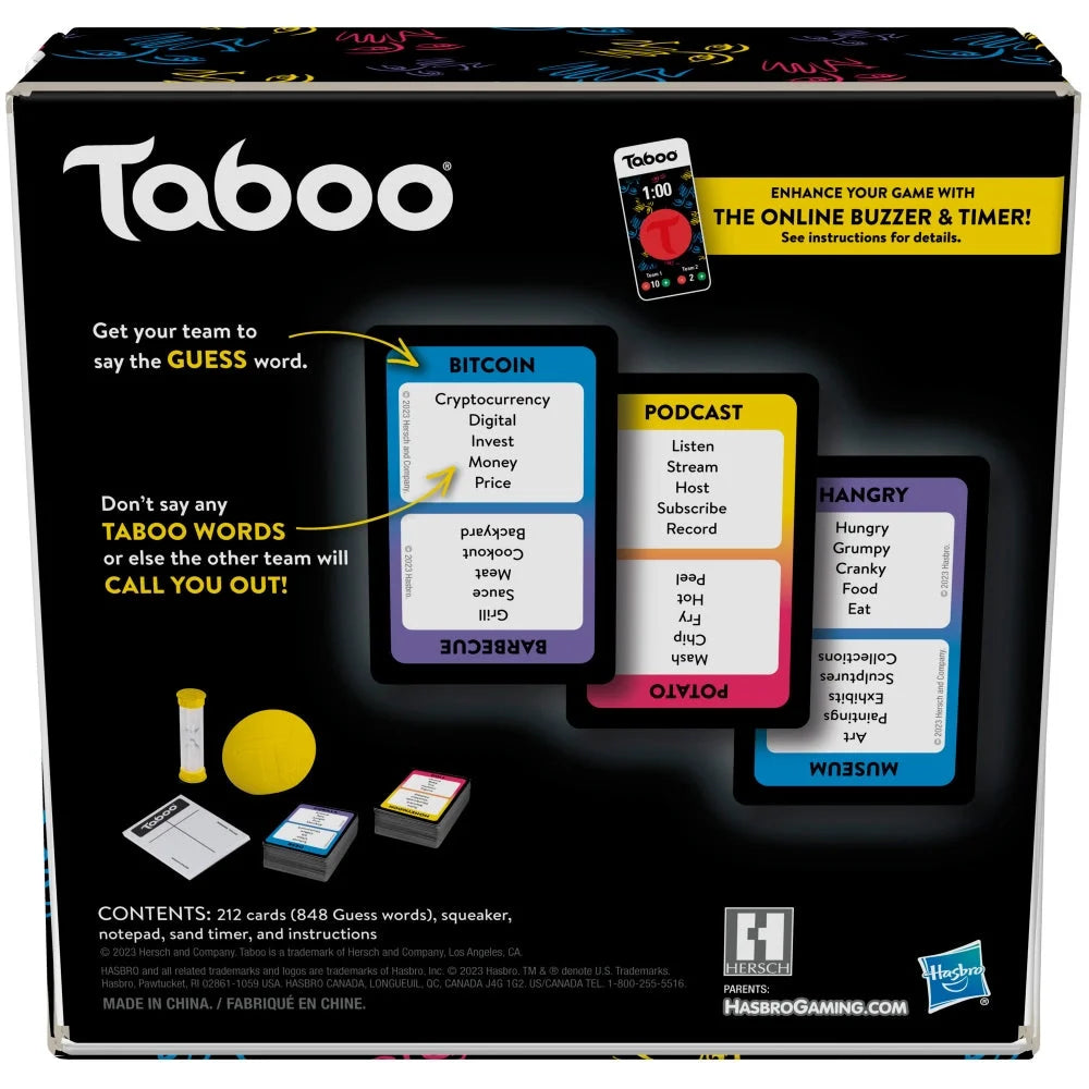 Classic Taboo Game (English content only)