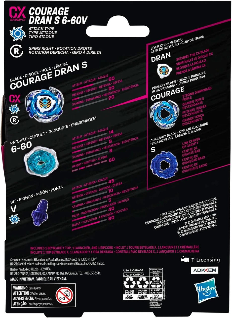 Hasbro Beyblade X CX-01 Courage Dran S 6-60V