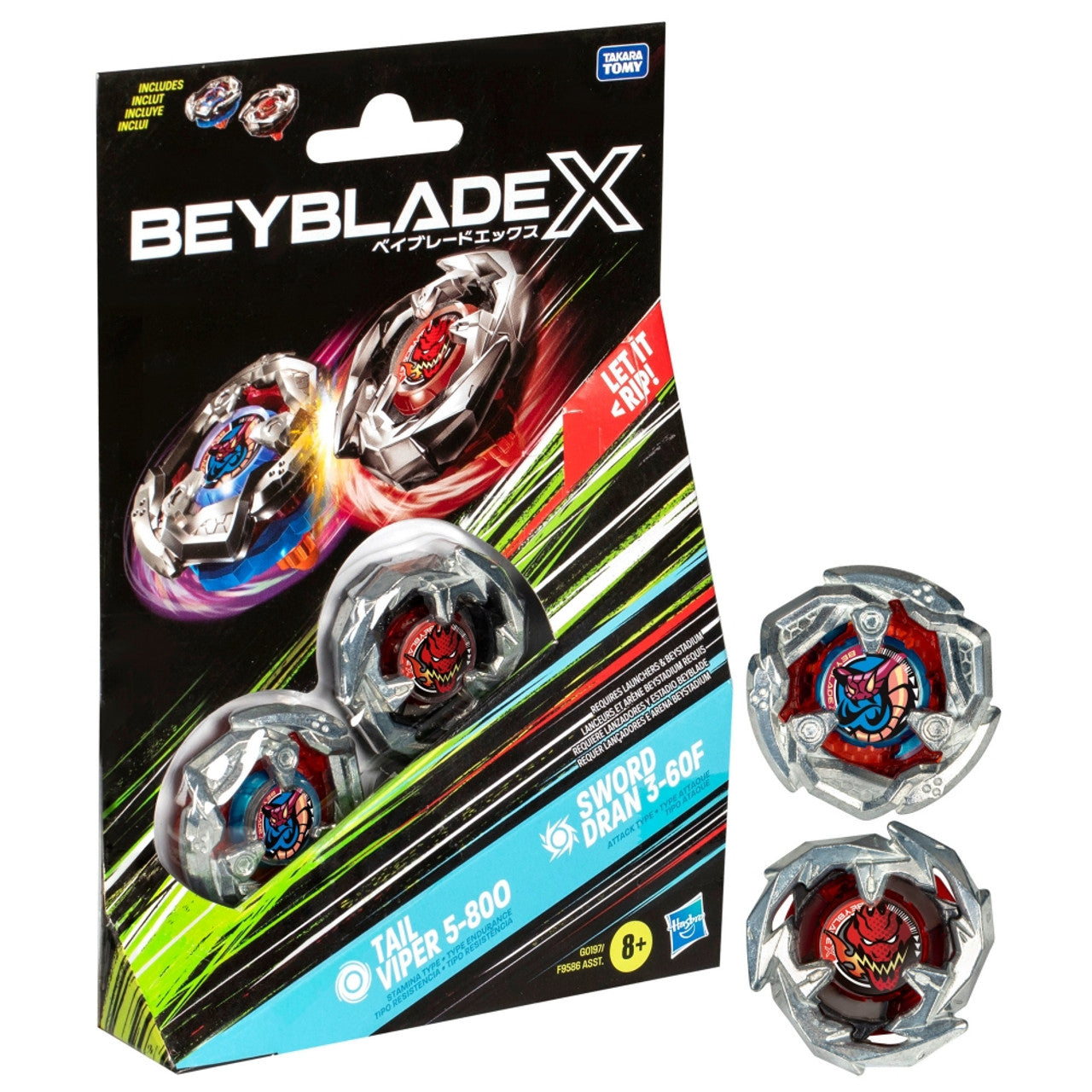 HASBRO Tail Viper & Sword Dran Beyblade X Dual Pack