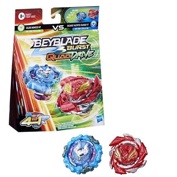 HASBRO Gilded Nemesis N7 & Red Salvage Valtryek Rashad V7 Beyblade