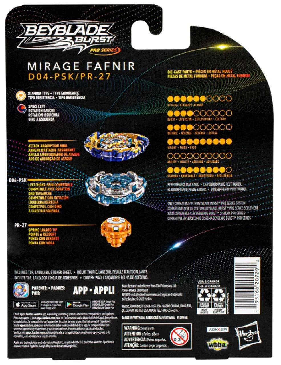 HASBRO Mirage Fafnir Burst PRO SERIES Beyblade F7801