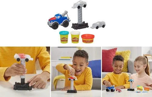 Play-Doh Wheels Tow Truck Toy with 3 Non-Toxic Play-Doh Colors FFP BROWN PACKAGING