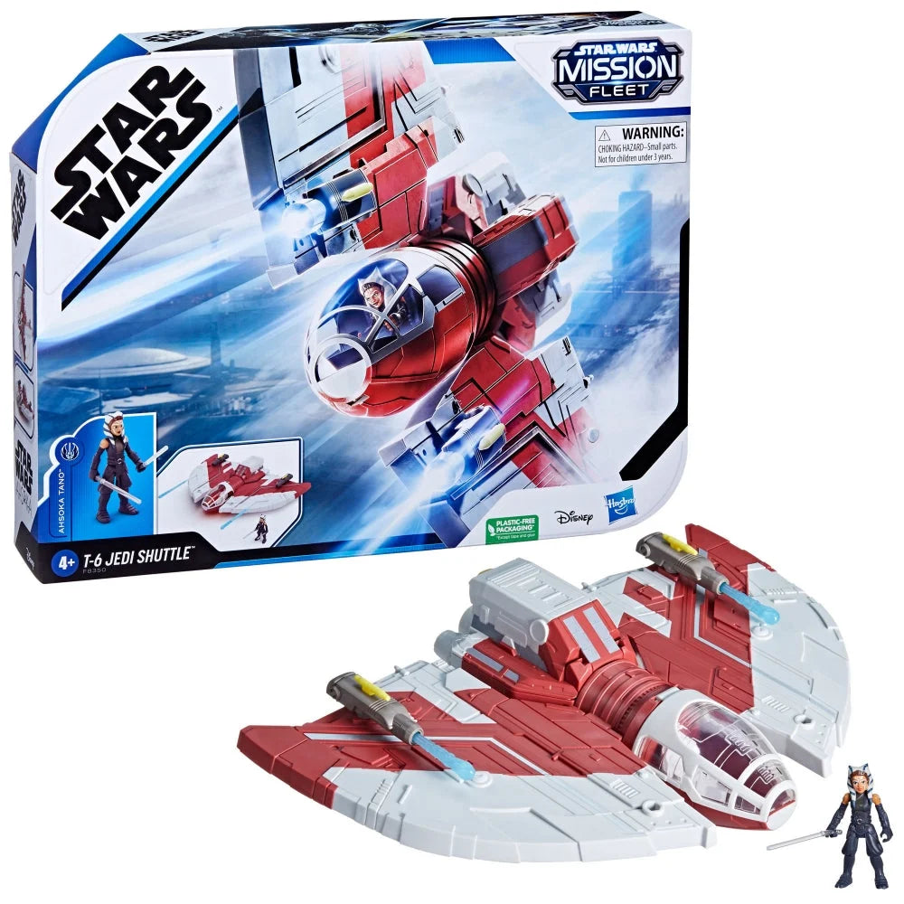 Star Wars Mission Fleet T-6 Jedi Shuttle, 2.5"-Scale Ahsoka Action Figure Set, Star Wars Toys for Kids