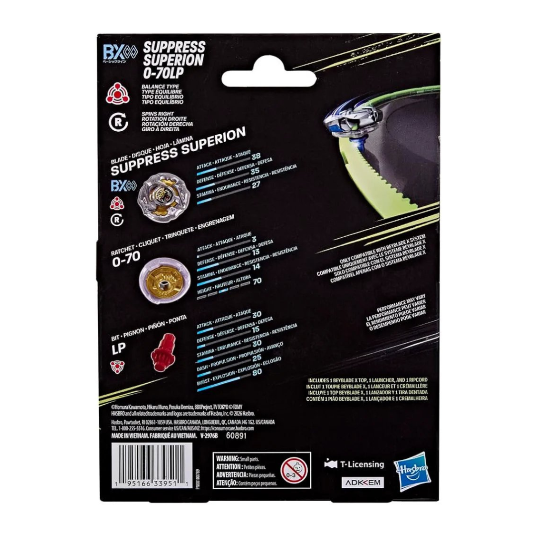 [Pre-Order] HASBRO Beyblade X Suppress Superion 0-70LP